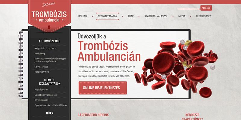Grafikai tervek a Trombózis Ambulanciának