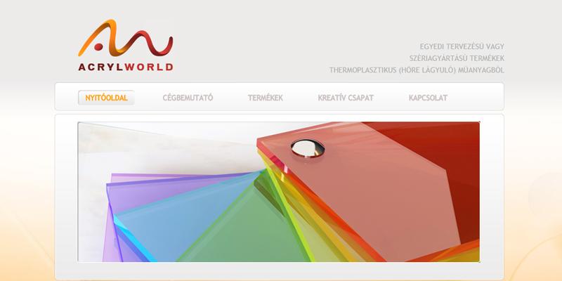 Az Acryl World honlapja