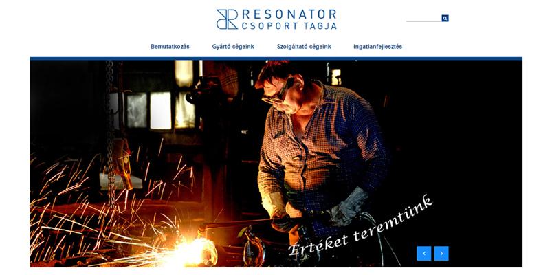 A Resonator Kft. honlapja