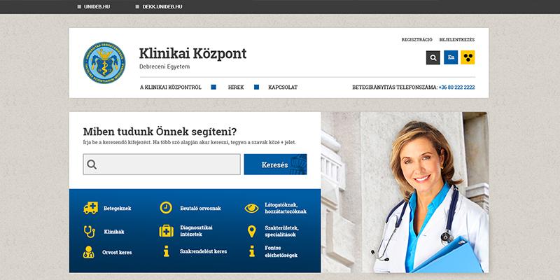 Debreceni Egyetem Klinikai Központ Webdesign