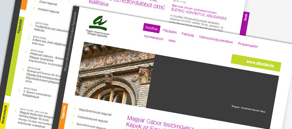 Magyar Alkotóművészek Országos Egyesületének weboldala