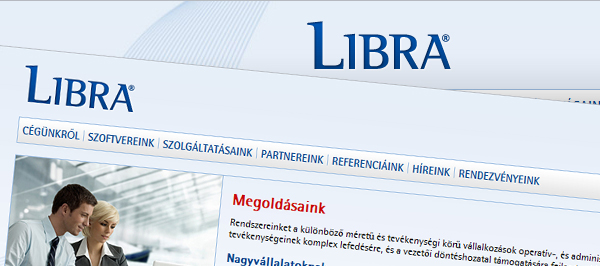 Libra Szoftver vállalati weboldal 